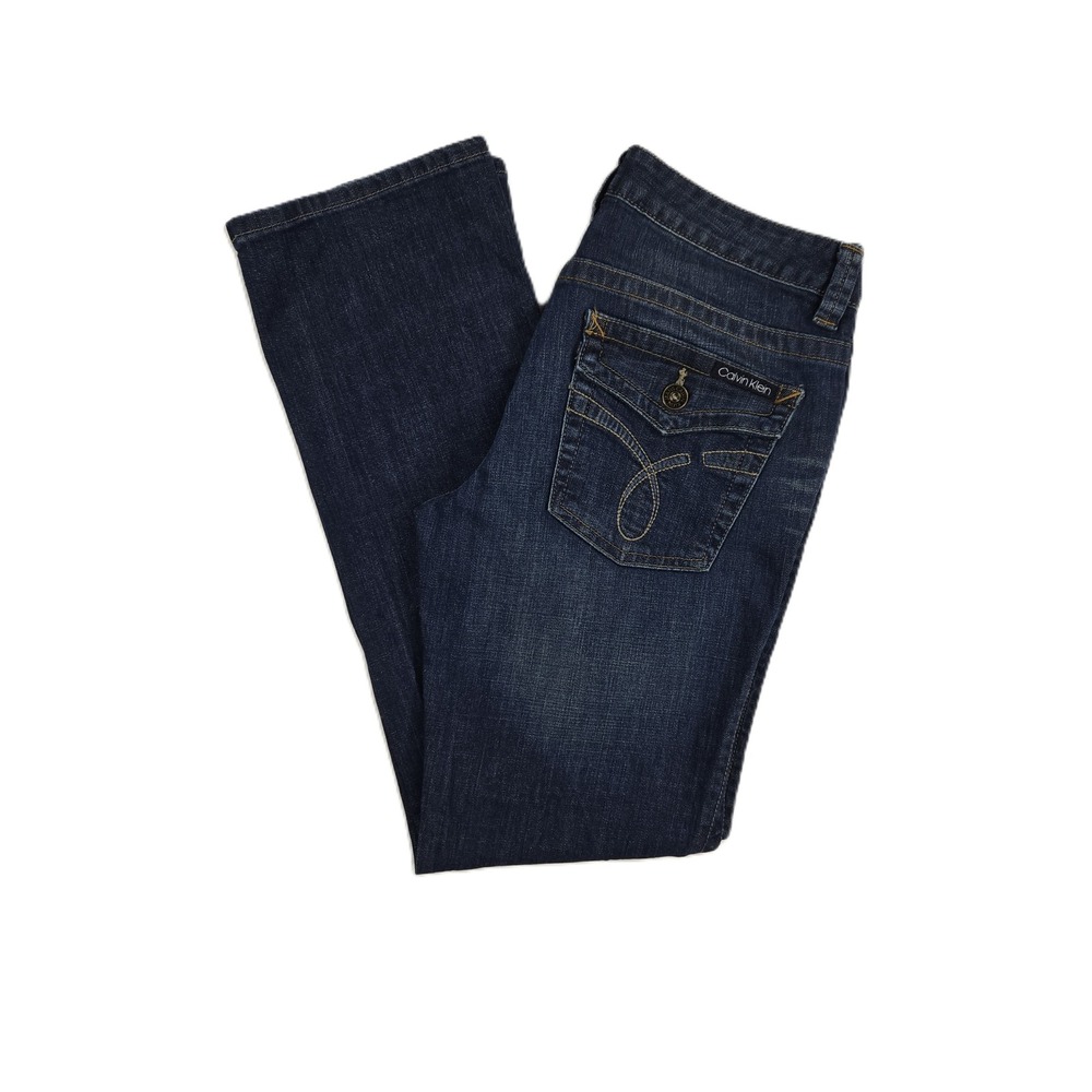 Calvin Klein Jeans Women's 12 Lean Bootcut Mid Rise Stretch Denim Mid Wash